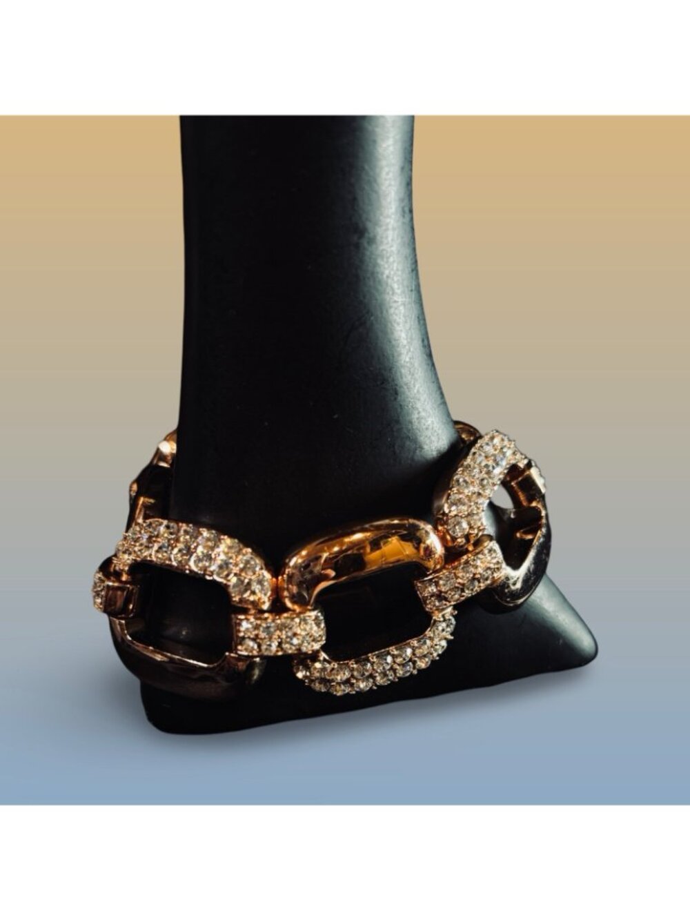 Joan Boyce Chunky Link Statement Bracelet Sparkling Accents Designer Inspire - Picture 8 of 8